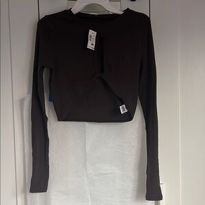 Aeropostale Brown women Long Sleeve Crew Neck size SMALL brand new